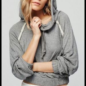 Free People Gray Kimmie pullover hoodie XS